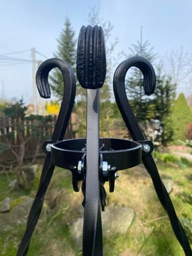 Гриль XXL, решетка НЕРЖАВЕЮЩАЯ 80, кованый штатив, чугунная кастрюля, крышка 8