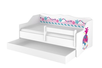 Łóżko dziecięce BABY BOO LULU 160x80 szuflada materac barierka TROLLE