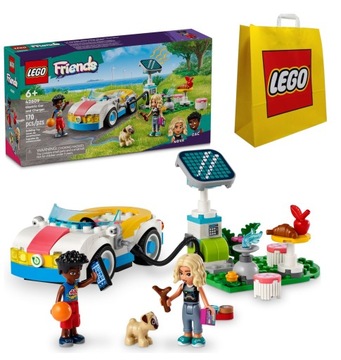 LEGO Friends 42609 Samochód elektryczny i stacja ładująca + TORBA LEGO