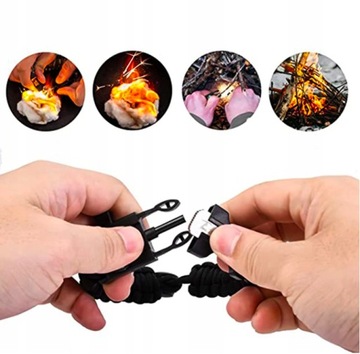 Bransoletka PARACORD survival 5w1 linka nóż kompas