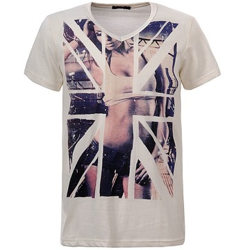 T-SHIRT MĘSKI NADRUK KOBIETA BIAŁY GS2061_XL