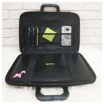 ЧЕРНАЯ КОЖАНАЯ СУМКА ДЛЯ НОУТБУКА 15 ДЮЙМОВ