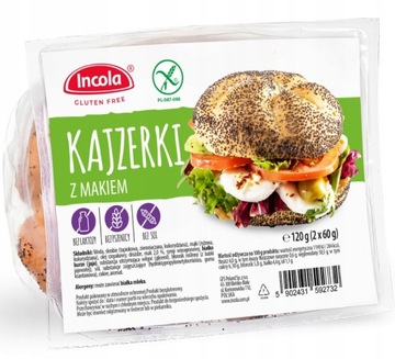 Incola Bułka Kajzerka z Makiem 2 x 60 g