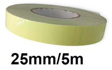 TAŚMA FLUORESCENCYJNA ODBLASKOWA SCHODY świecąca 25mm/5m