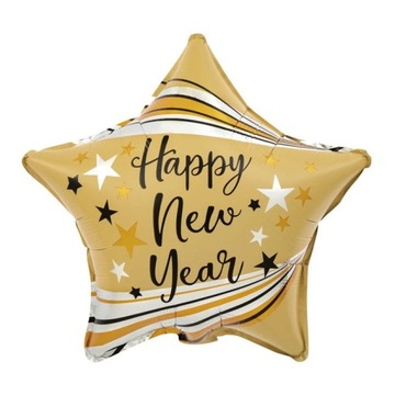 BALON GWIAZDA HAPPY NEW YEAR SYLWESTER NOWY ROK
