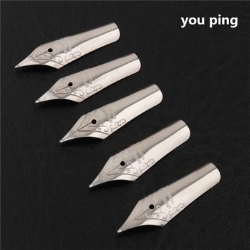 5pcs Golden Medium Nib Fountain pen Universal
