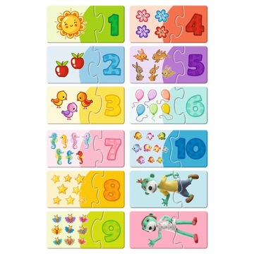 PUZZLE ZESTAW X 2 TREFLIKI CYFRY + 100 EL. TREFL