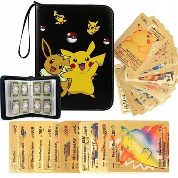 55SZT POKEMON ZŁOTA KARTY RÓŻNE MAŁE ALBUM WOREK