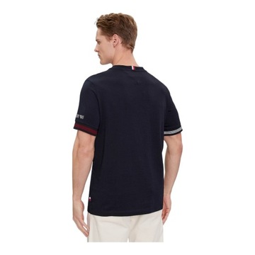 TOMMY HILFIGER KOSZULKA MĘSKA T-SHIRT FLAG CUFF TEE GRANATOWA r.M