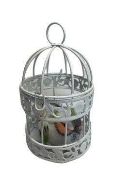 МИНИ-ДЕКОРАТИВНАЯ КЛЕТКА, БЕЛАЯ МЕТАЛЛИЧЕСКАЯ КЛЕТКА