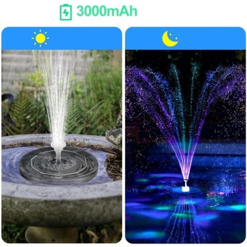 Светодиодный солнечный водяной насос RGB для украшения пруда