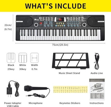 Клавиатурное фортепиано!Электрическое пианино! 61 клавиша с микрофоном!