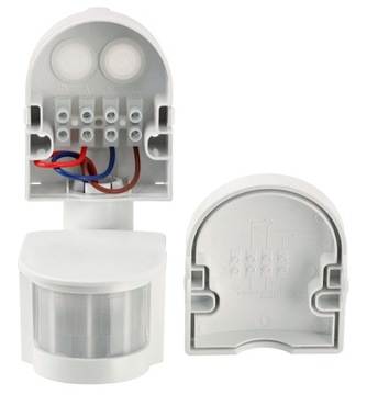 Czujnik Ruchu PIR Na Podczerwień IP44 220-240V AC MAX 300W Biały