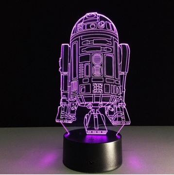 LAMPKA NOCNA 3D GWIEZDNE WOJNY R2D2 PILOT PREZENT