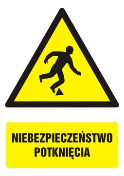 Niebezpieczeństwo potknięcia znak PCV 5,25x7,4