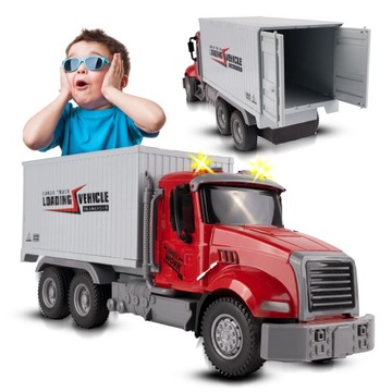 CIĘŻARÓWKA TRUCK TIR Z NAPĘDEM TYPU FRICTION DUŻA NACZEPA ŚWIATŁO DŹWIĘK