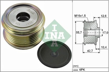 ALTERNÁTOR - SPOJKA JEDNOSMĚR SCHAEFFLER INA 535 0276 10
