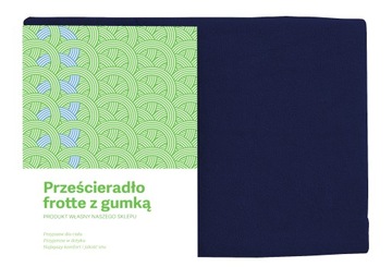 PRZEŚCIERADŁO FROTTE 120X200 NAVY BLUE GRANATOWE Z GUMKĄ BAWEŁNA GRANAT