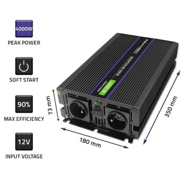 Przetwornica napięcia Monolith 4000 MS Wave | 12V na 230V | 2000/4000W |