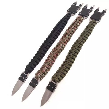 БРАСЛЕТ SURVIVAL BAND С ВОЕННЫМ НОЖОМ ПАРАКОРД