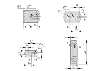 Prowadnica kulkowa GTV push open do szuflad 500 mm pełny wysuw udźwig 25kg