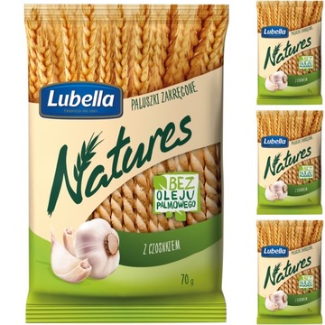 Paluszki zakręcone Lubella Natures czosnek 4x70g