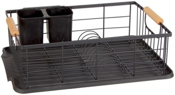 SUSZARKA OCIEKACZ DO NACZYŃ CZARNA UCHWYTY BB2313