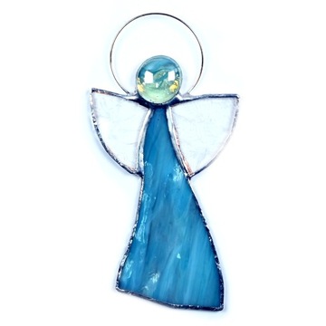 ANIOŁ WITRAŻ ANIOŁEK FIGURKA 12cm RÓŻNE KOLORY