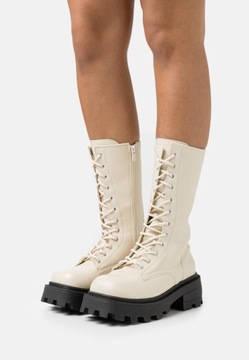 Topshop KANA LACE UP BOOT Kozaki Mleczne 39 1AAI
