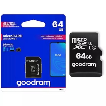 Карта памяти microSD 64 ГБ класса 10.