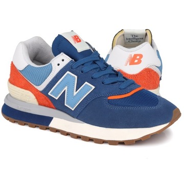 Buty sneakersy sportowe New Balance NIEBIESKI, POMARAŃCZOWY, BIAŁY SKÓRA