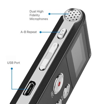 ПРОФЕССИОНАЛЬНЫЙ ЦИФРОВОЙ диктофон 8 ГБ USB PL MP3-плеер