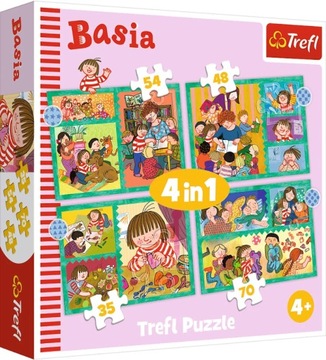 PUZZLE 4W1 PRZYGODY BASI BASIA 4 UKŁADANKI TREFL