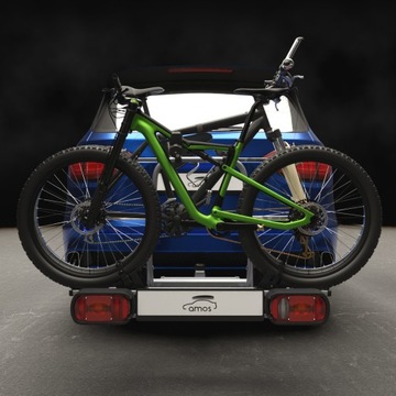 ПОЛКА ДЛЯ ВЕЛОСИПЕДОВ НА ПЛАТФОРМЕ С КРЮЧКОМ ДЛЯ 2 ВЕЛОСИПЕДОВ - AMOS - ПОВОРОТНЫЙ ЗАМОК С 13 ШТИФТАМИ