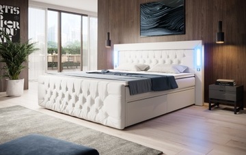 КОНТИНЕНТАЛЬНАЯ КРОВАТЬ 160/200 - USB, LED, ЧЕСТЕРЧИЛД
