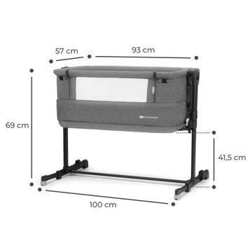 Детская кроватка Neste Grow 3-в-1 с заниженным дном Серый