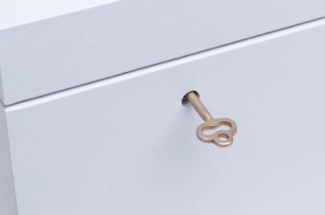 ДЕРЕВЯННАЯ копилка ДЕТСКИЙ подарок XXL белая с ключом