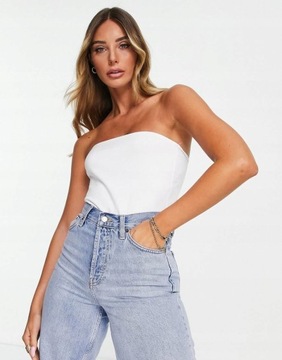 Topshop zcd białe bez body basic rękawów XS