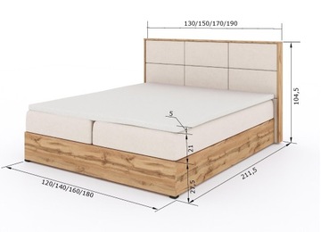 Континентальная кровать Leoni II 180x200 см LOFT, обитая матрасом
