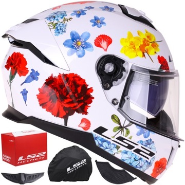 KASK MOTOCYKLOWY LS2 FF808 STREAM II system Pinlock Flowers ECE 22.06