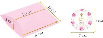 Коробка 10 шт + наклейка КРЕЩЕНИЕ спасибо.