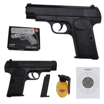PISTOLET NA KULKI GRATIS 6MM BROŃ MAGAZYNEK CZARNY replika broni
