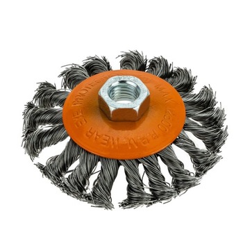 ПРОВОЛОЧНАЯ ДИСКОВАЯ ЩЕТКА ДЛЯ УГЛОВОЙ ШЛИФОВАЛЬНОЙ МАШИНЫ, BRIDNED GRINDER, 100 мм M14