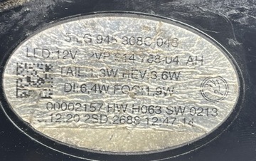 SKODA ENYAQ 5LG 2021 - SVĚTLO PRAVÁ ZADNÍ LED 5LG945308C 12.20