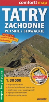 Tatry Zachodnie, 1:30 000 Mapa turystyczna