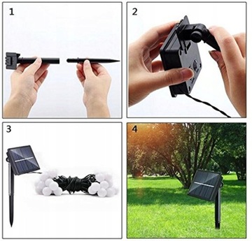 GIRLANDA SOLARNA OGRODOWA LAMPKI ZEWNĘTRZNE LED ŻARÓWKI 30szt