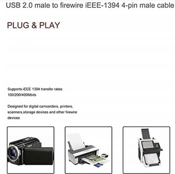 USB-кабель «папа» к Firewire к мини-4-контактному разъему