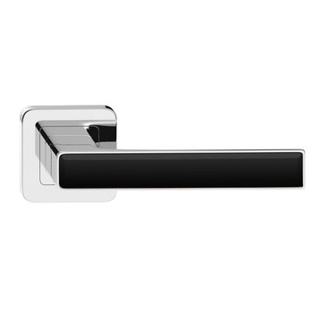 KLAMKA WEWNĘTRZNA DECO kwadratowa CHROM + CZARNY