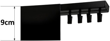 Потолочный карниз ЧЕРНЫЙ 1 направляющая с крышкой Потолочный карниз с крышкой 9CM 330