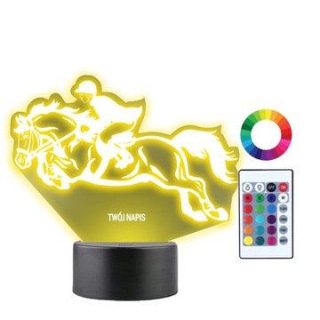 Lampka Nocna 3D LED Jazda Konna Grawer Prezent